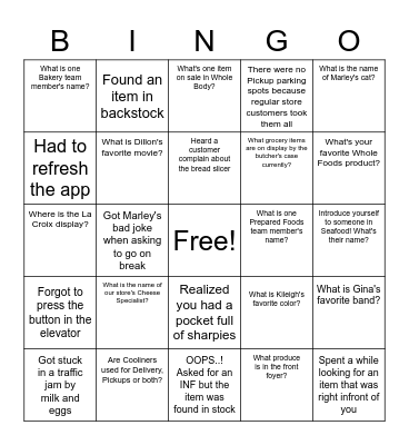 April Bingo Raffle! Bingo Card