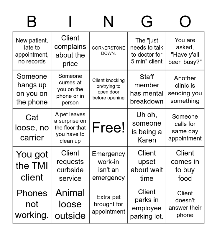 Veterinary Receptionist Week Bingo Card   Veterinary Receptionist Week Bingo 