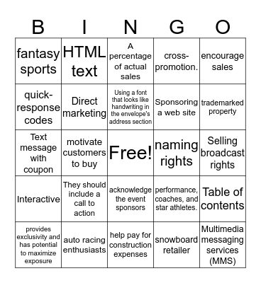 SEM1.06 & 3.04 Bingo Card