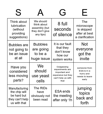 Payload RIDs Bingo Card