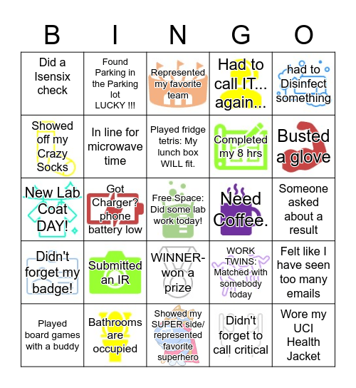 2023 Lab Week Bingo Card