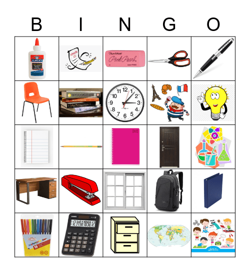 Classroom Objects Bingo Card