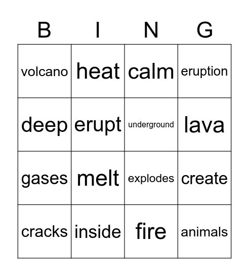 Playtime Bingo Card