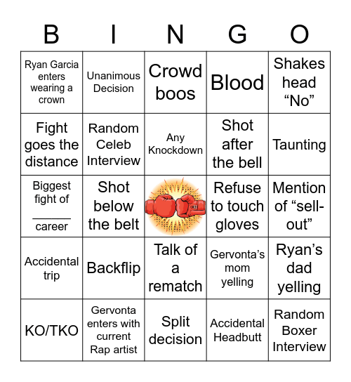 DAVIS VS. GARCIA Bingo Card