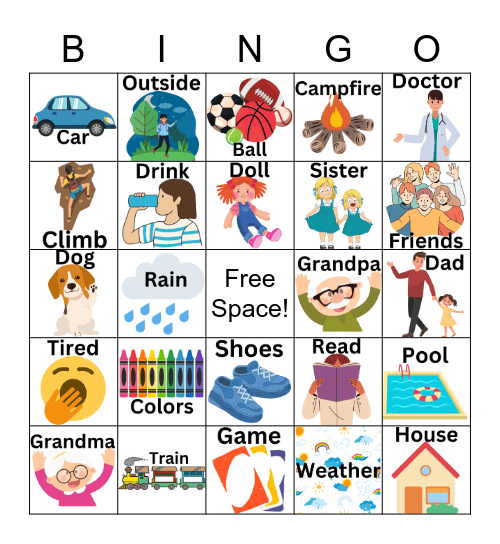 Family Camp Bingo Card