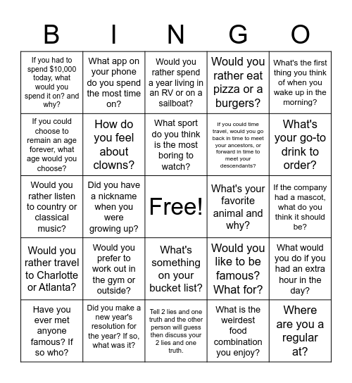 BINGOOOOOO Bingo Card