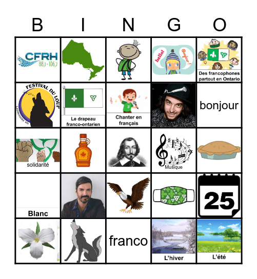 Journée des Franco-Ontariens et Franco-Ontariennes Bingo Card