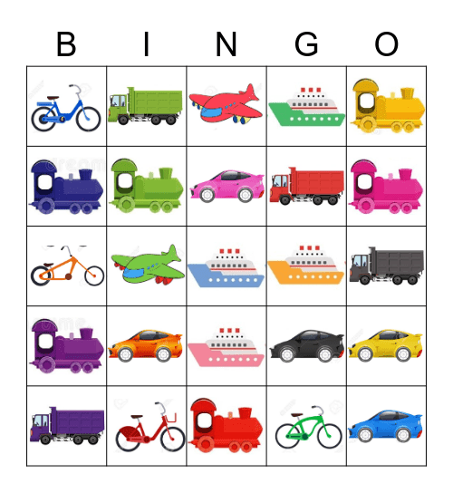 Vehicle bingo Card