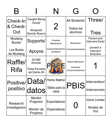 P.B.I.S. BINGO Card