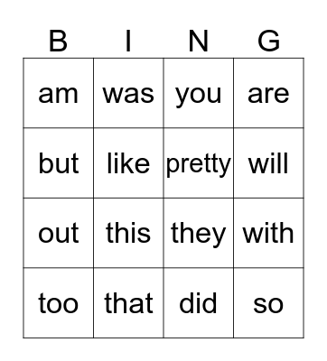 Winter Bingo Card