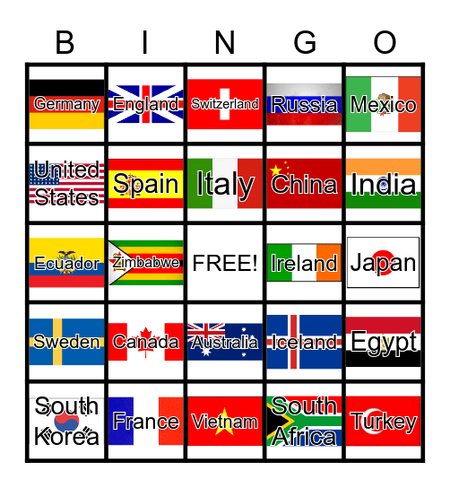 World Bingo Card