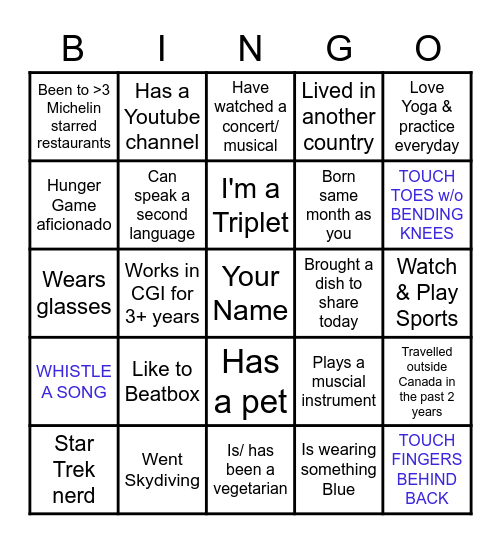 CIS Get to Know your Colleague Bingo Card