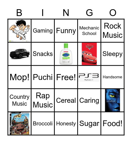 Peter's Bingo Card