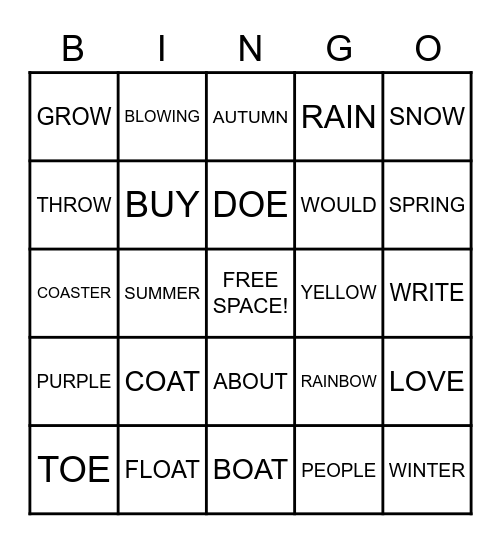 MONET BINGO! Bingo Card