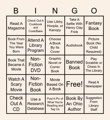 LIBRARY BINGO Card