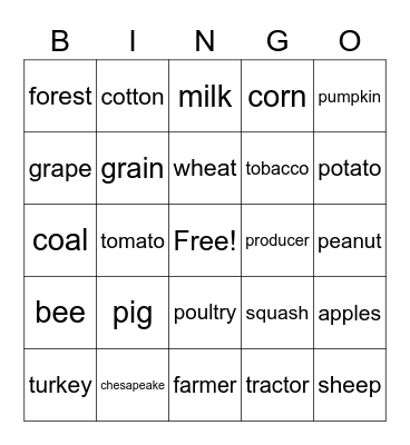 Agg science Bingo Card