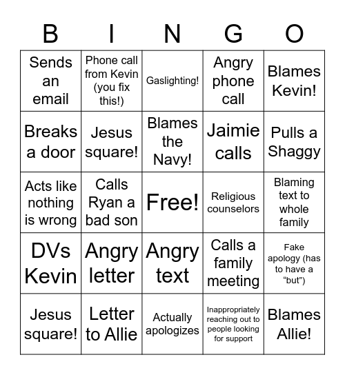 MIL Bingo Card