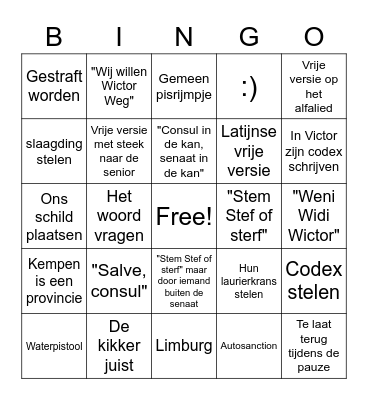 Cantus Bingo Card