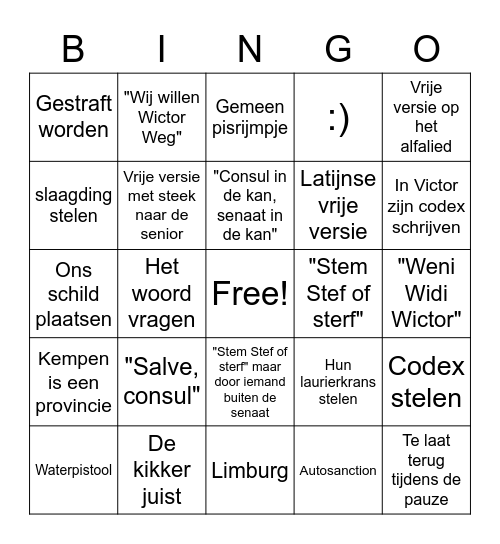 Cantus Bingo Card