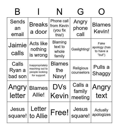 MIL Bingo Card