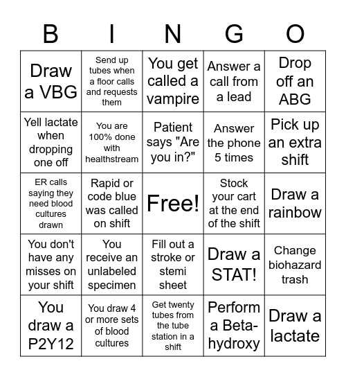 LST Bingo Card