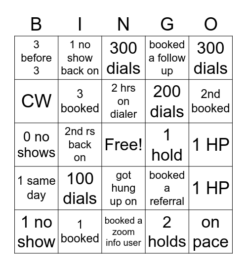 TEAM BREEZY Bingo Card