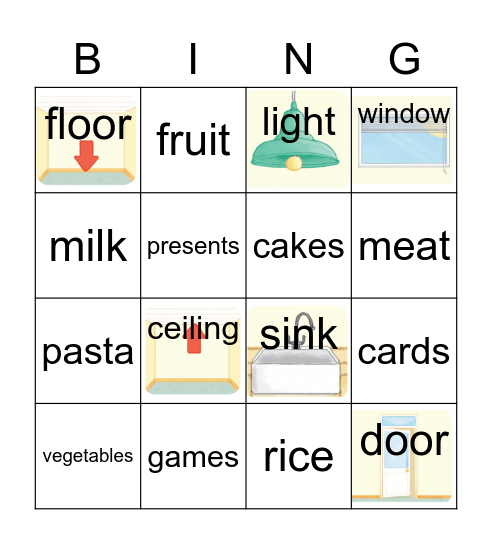 Vocabulary words (Show and tella) Bingo Card