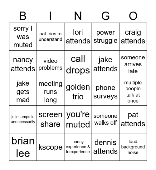 SS Bingo Card