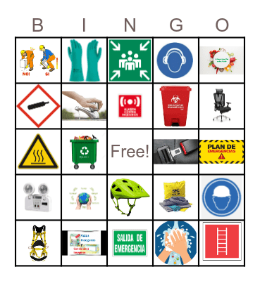 BINGO DE LA SEGURIDAD Bingo Card
