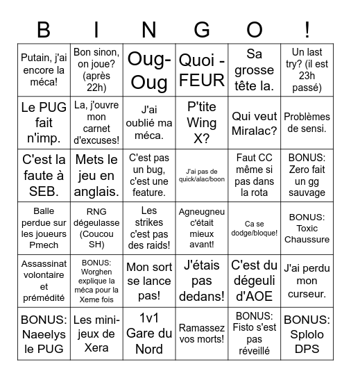 Bingo Raids LPC - Edition Ubisoft Collector Bingo Card