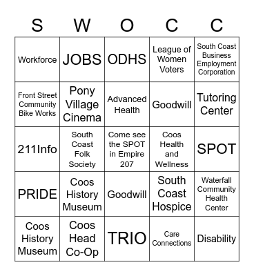 Resource Fair Bingo Card