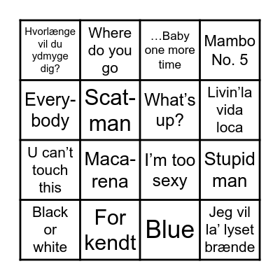 90'er Banko Bingo Card