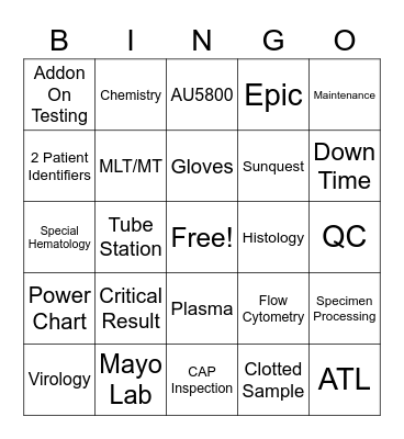 LAB WEEK BINGO Card