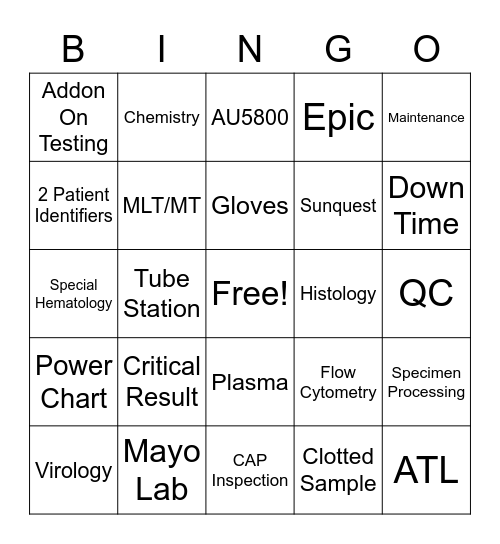 LAB WEEK BINGO Card