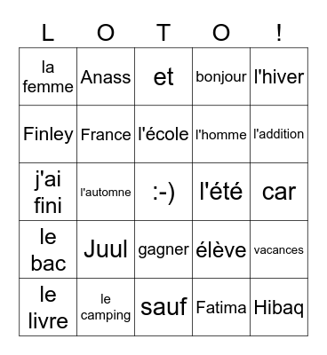 4ma Bingo Card