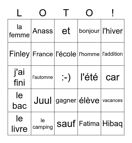 4ma Bingo Card