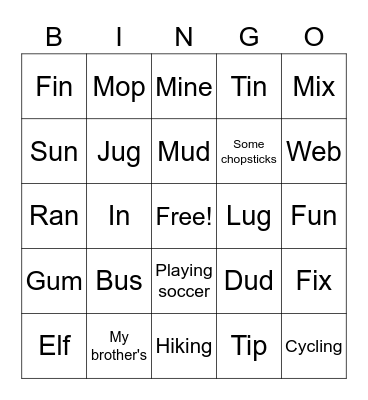 C5 Lesson 5 Book E Bingo Card