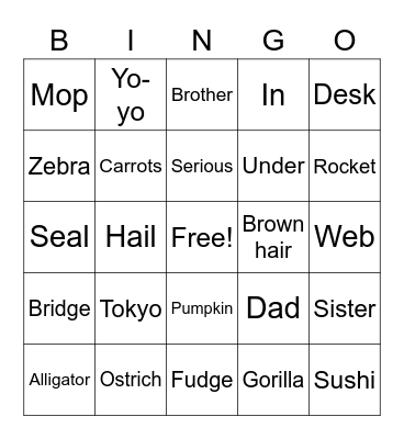 C4 Lesson 5 Book E Bingo Card