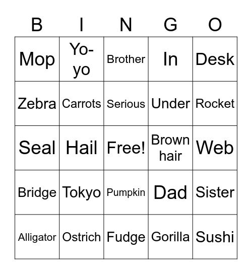 C4 Lesson 5 Book E Bingo Card