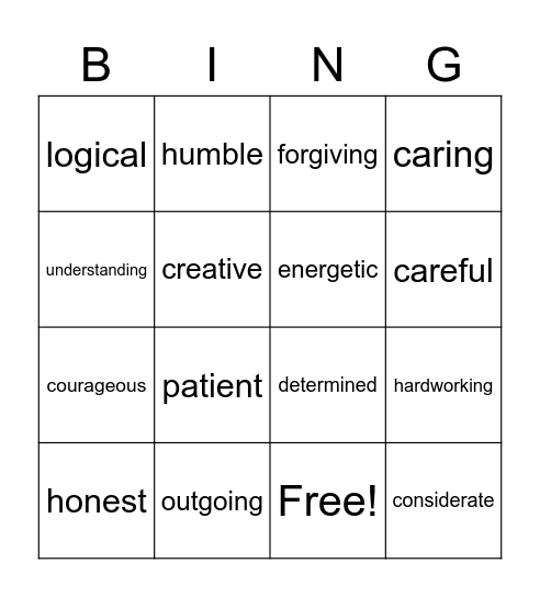 Write the name of a classmate who is the most... Bingo Card