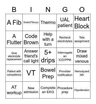 Nurse's Week 2023 Bingo Card