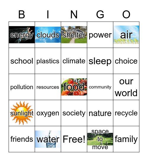 Earth Week Bingo Card