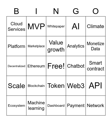Blockchain Bullshit Bingo Card