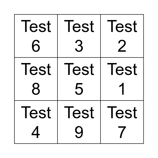 Teilifís Bingo Card