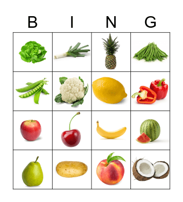 FRUIT EN GROENTEN Bingo Card
