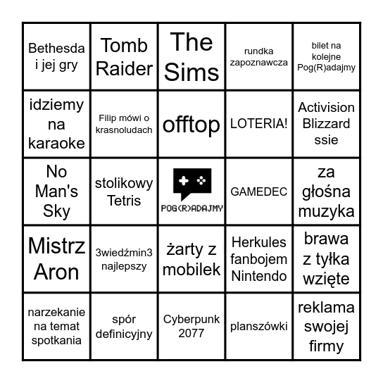 Pog(R)adajmy Bingo Card