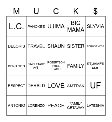 SIBLING WEEKEND Bingo Card