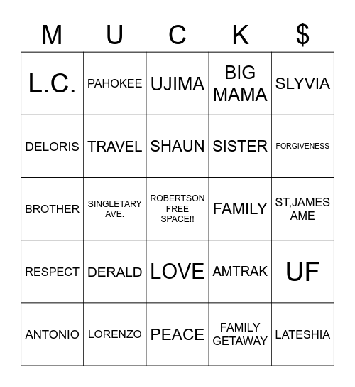 SIBLING WEEKEND Bingo Card