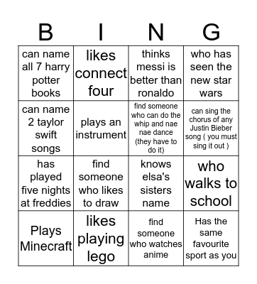 BLAST Human Bingo Card