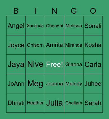 LKS Spring Formal Bingo Card